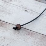 Leather? Tie Bracelet with Celtic Like Charm Black Photo 5