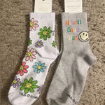 American Eagle AE Have a Good Day & Flower Smiley® Colorful ‘90s Crew Socks Set Photo 0
