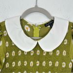 Smak Parlour Modcloth Retro Green Daisy Smocked Mini Dress Peter Pan Collar NWT Photo 2