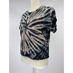 Nation Ltd Terrin Snap Tie Dye T-Shirt Tee Peach Black XS Short Sleeve Snaps Photo 9