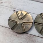 Vintage Stud Earrings For Pierced Ears Retro Circular Extra Large Photo 7