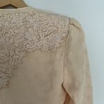Rina Di Montella silk vtg sz 6 pastel cream prom dress padded shoulder jacket Orange Photo 8
