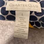 Charter Club Women’s  Blue and White Polka Dot Cotton Jean Jacket Size Large Photo 7