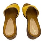 Seychelles  Marine Layer Suede Mustard Wood Sandals Slip Ons 6.5 New Photo 6