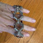 Lia Sophia 7.5" Stainless Steel & Crystal Spanish Tile Chain Bracelet NWT Photo 0