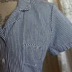 Sag Harbor  Black & White Gingham Down Button Top Photo 1