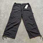 No Boundaries  Black Parachute Pants Womens Size L (12-14) High Rise Cargo NWT Photo 0
