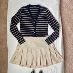 Lauren Ralph Lauren Striped V Neck Sweater Blue Photo 1