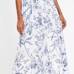 Loft  Bird Toile Strappy Midi Pocket Dress NEW Size 8P Blue White Floral Cotton Photo 1