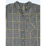 Free People  Break My Stride Plaid Button Down Oversized Shirt Small Metallic Photo 3