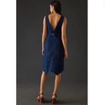 Pilcro Denim Vest Midi Dress far wash button up down double v neck knee length Blue Size 6 Photo 2