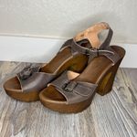 Musse & Cloud Y2K Platform Sandals Wood Heel Ankle Strap Buckle Detail Womens Photo 6