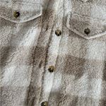 Wallflower Checkered Cream And Brown Button Down Jacket Size Large Photo 2