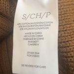 CAbi  Luna Pullover Brown Ribbed Sweater Sz. S 3/4 Sleeve Scoop Neck Cotton Blend Photo 5