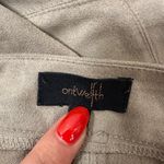 Twelve By Ontwelfth faux suede skirt beige, fit & flare mini skirt / small Tan Photo 5