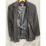 Denim & Co Womens Corduroy Blazer Jacket Dark Gray Button Front Pockets Size Med Photo 4
