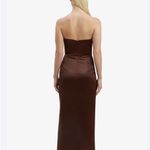 Bardot  Everlasting Corset Strapless Satin Gown Chocolate Photo 4