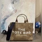 Marc Jacobs  “The Tote Bag” Canvas Crossbody Tote Khaki Slate Green Photo 5