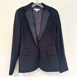 Banana Republic  Stretch‎ Career Blazer Women's 6 Navy Satin Trim Holiday Lined Photo 0