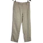 COS  Women’s Classic Straight-Leg Tailored Neutral Tan 100% Linen Pants Size 10 Photo 1