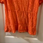 Democracy  Orange Burnout Ruffle Short Sleeve tee S Photo 5