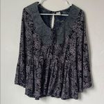 Anthropologie Akemi + Kin Marcella Peasant Blouse Paisley Boho M Photo 2