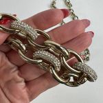 Coldwater Creek  Goldtone Necklace & Bracelet Chunky Linked Statement Rhinestone Photo 2