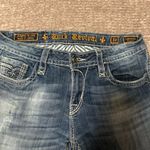 Rock Revival  Cameron Flare Wide Leg Jeans Light Wash Western Bling Size 30x31 Photo 4