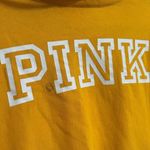 PINK - Victoria's Secret  Yellow Hooded Pullover Cowl Neck Sweater XS Flawed Photo 2