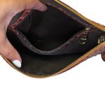 Stauer Brown Faux Crocodile‎ Embossed Shoulder Bag Photo 3