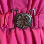 Women’s Pink Short Sleeve Bodycon Pleated Cocktail Party Dress with Belt Size S Pink Photo 5