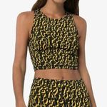 Sweaty Betty  London Flatter Me Gym Cropped Top Vest leopard Sz L Photo 0