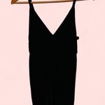 American Apparel velvet LBD deep v open cage back mini stretchy dress y2k Photo 1