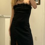 Black Fur Maxi Dress Size M Photo 0