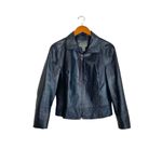 Vintage 90s Y2K Women's Black Genuine Leather Zip Front Biker Jacket Size L Photo 1