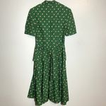 Eshakti  Sheath Dress 50s Retro Ruched Back V-Neck Flower Print Green M 8 Photo 5