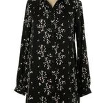 L'Academie  The Swing Dress Black Floral Satin Shirt Dress S Photo 2