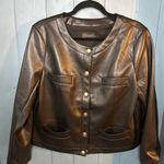 Talbots NWOT Women's Black Faux Leather Jacket | Size 14 Photo 0