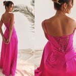 House Of CB  'Anabella' Fuchsia Lace Up Maxi Dress NWOT size XS A-C‎ Photo 3