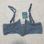 Free People Sierra Light Blue Swiss Dot Mesh V-Neck Bandeau the Rain New Small Photo 1