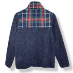 Vera Bradley Pullover Teddy Fleece Jacket Plaid Quilted Women Quarter Zip Small Photo 1