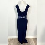 Scarlett  Women's Sequined Cowl Back Gown in Navy Size 6P Photo 1
