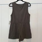 Known Supply Rowan Romper Womens Medium Charcoal Button Front Sleeveless Gray Photo 4