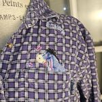Disney Vintage  Winnie The Pooh Womens Purple Eeyore Long Sleeve Button Down Med‎ Photo 2