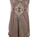 Johnny Was  Grey Embroidered Southwestern Scoop Neck Sleeveless Tunic Size Small Photo 0
