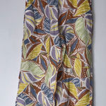 C&C California  Linen Size Medium Colorful Palm Print High‎ Rise Crop Pants Photo 0