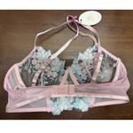 Avidlove  NWT Size Medium Pink Blue Sheer Lace Floral Underwire Lingerie Bra Photo 1