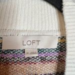 Loft  Geo Jacquard Ruffle Mock Neck Sweater Photo 3