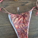 SheIn Paisley Pink And Orange Draw String O Ring Bikini Set Photo 2
