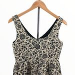 Jack by BB Dakota Gold Shimmer Black Floral Jacquard Fit & Flare Dress Photo 5